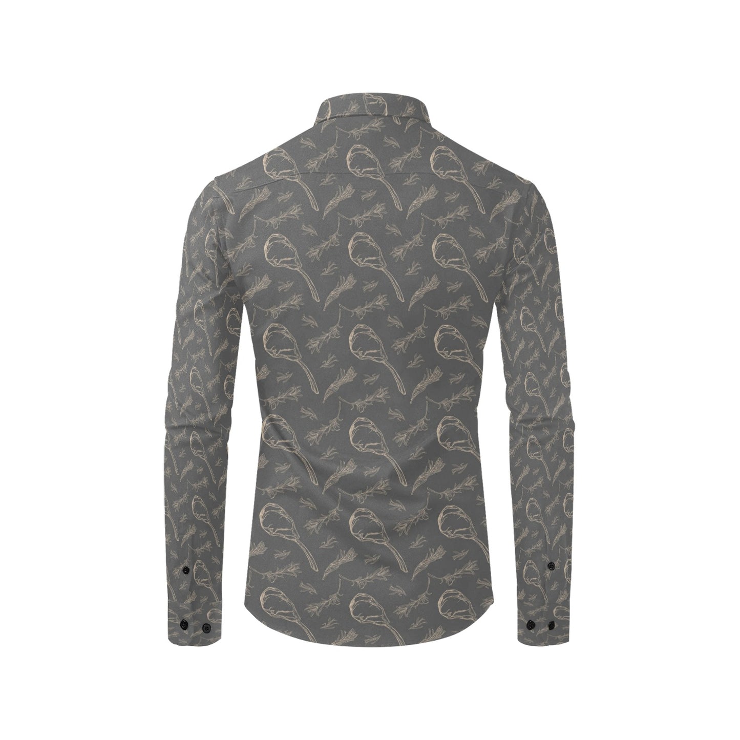 Steak Print Design LKS302 Men's Long Sleeve Dress Shirt