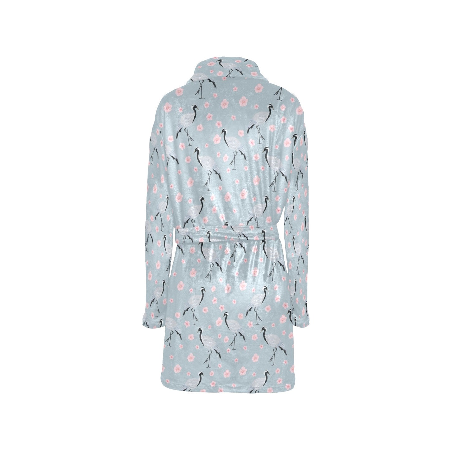 Sakura Bird Print Design LKS304 Women's Fleece Robe