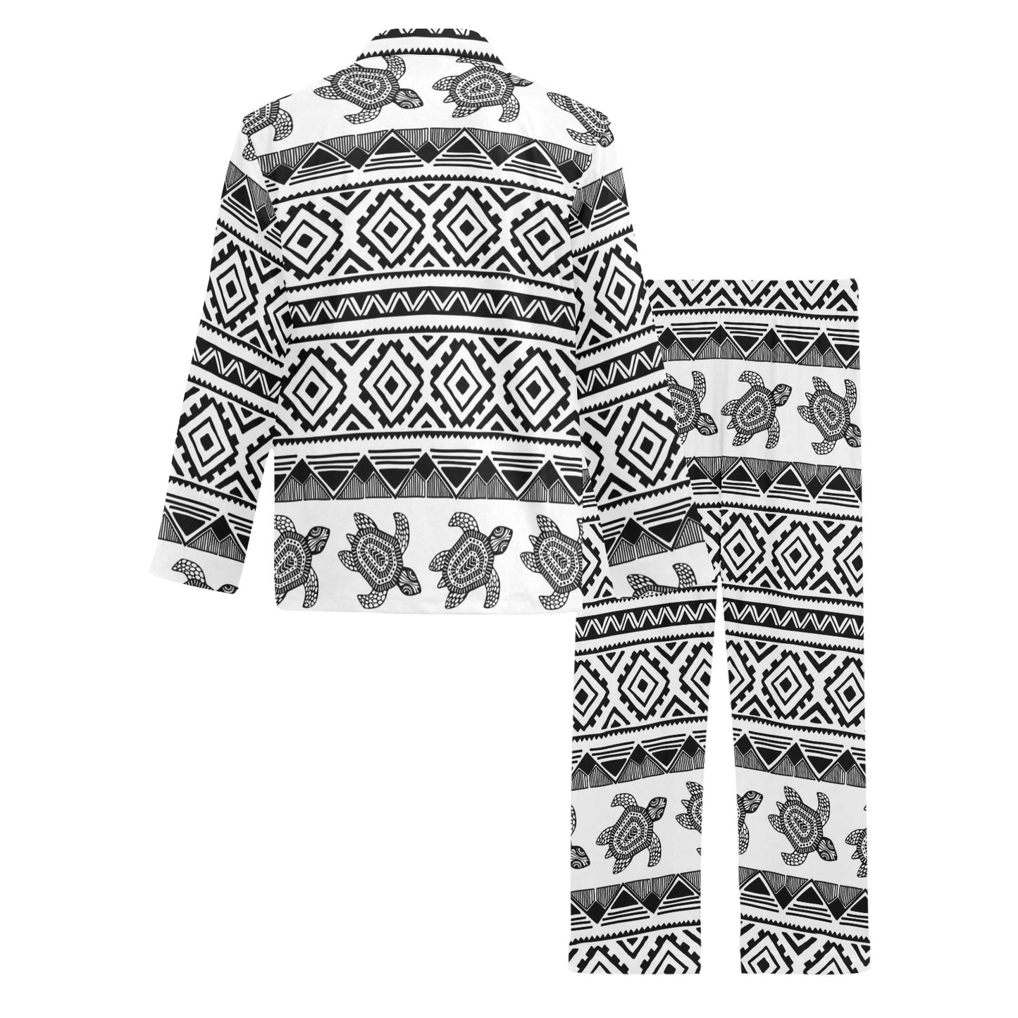Sea Turtle Tribal Aztec Men's Long Pajama Set