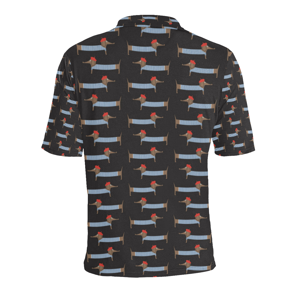 Dachshund Pattern Print Design 04 Men Polo Shirt