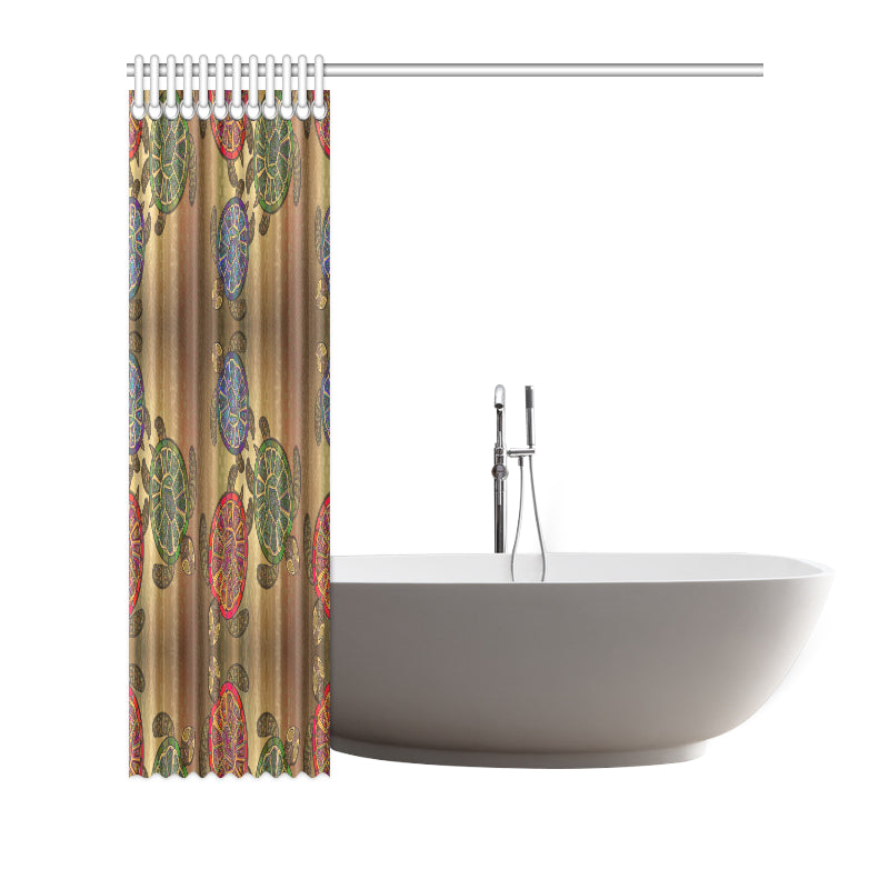 Sea Turtle Tribal Colorful Shower Curtain