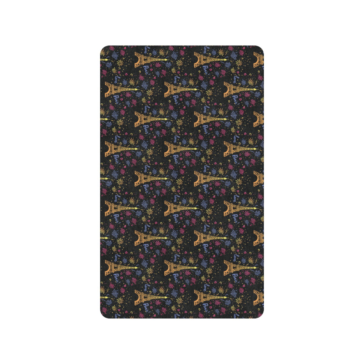Eiffel Tower Love Paris Print Rubber Doormat