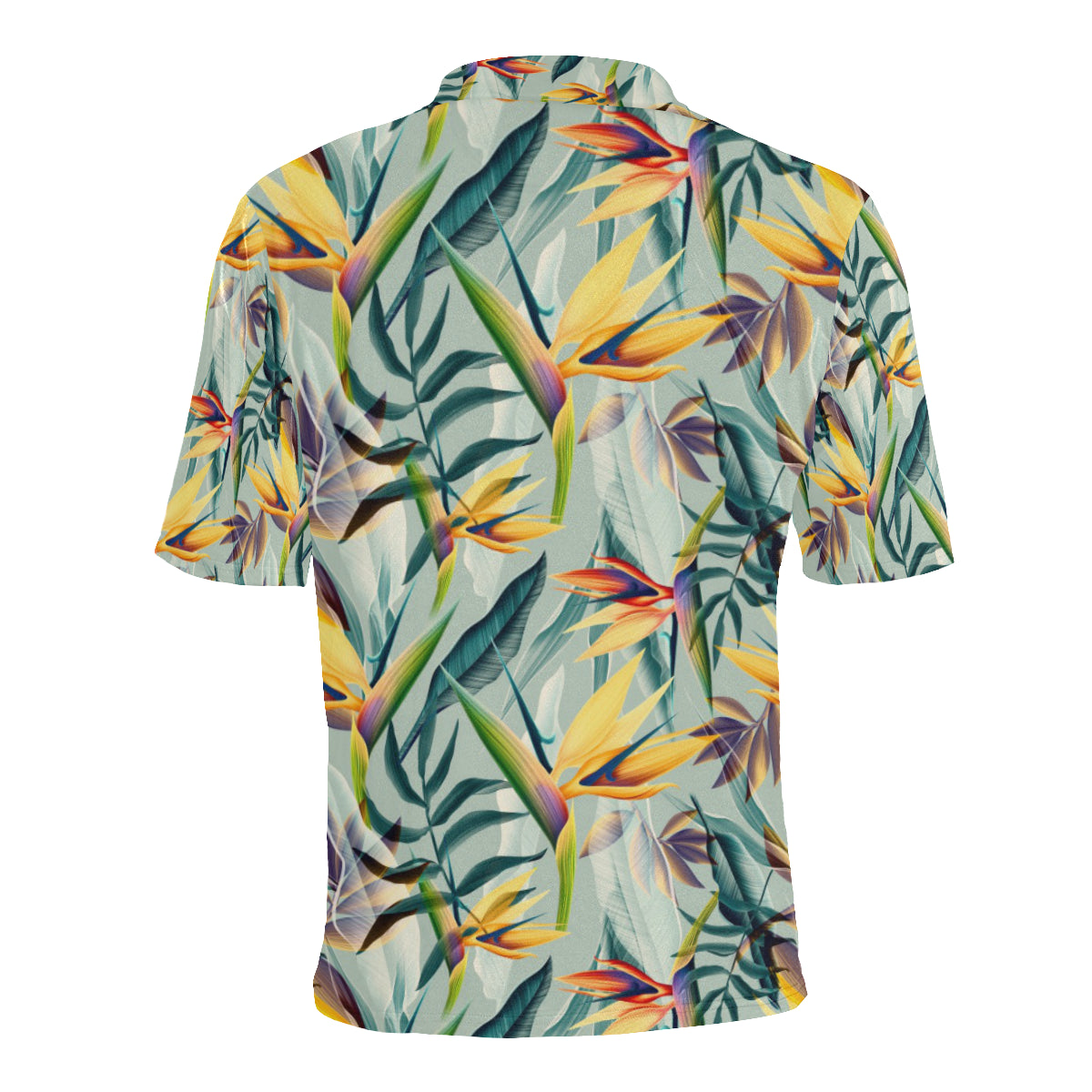 Tropical Flower Pattern Print Design TF022 Men Polo Shirt