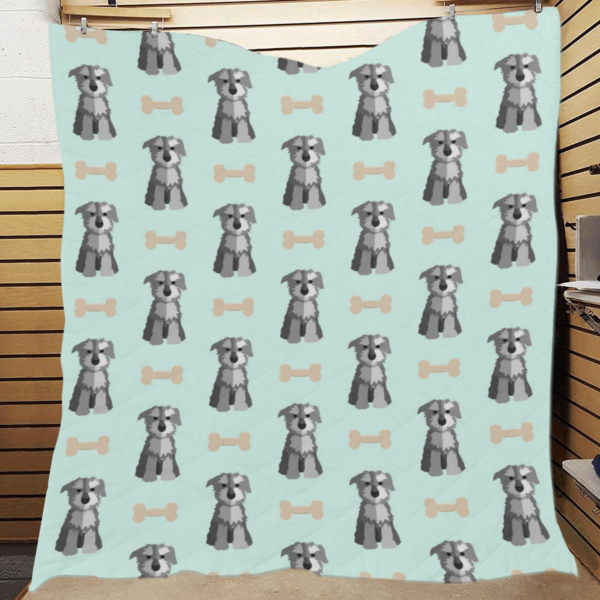 Schnauzers Pattern Print Design A03 Premium Quilt