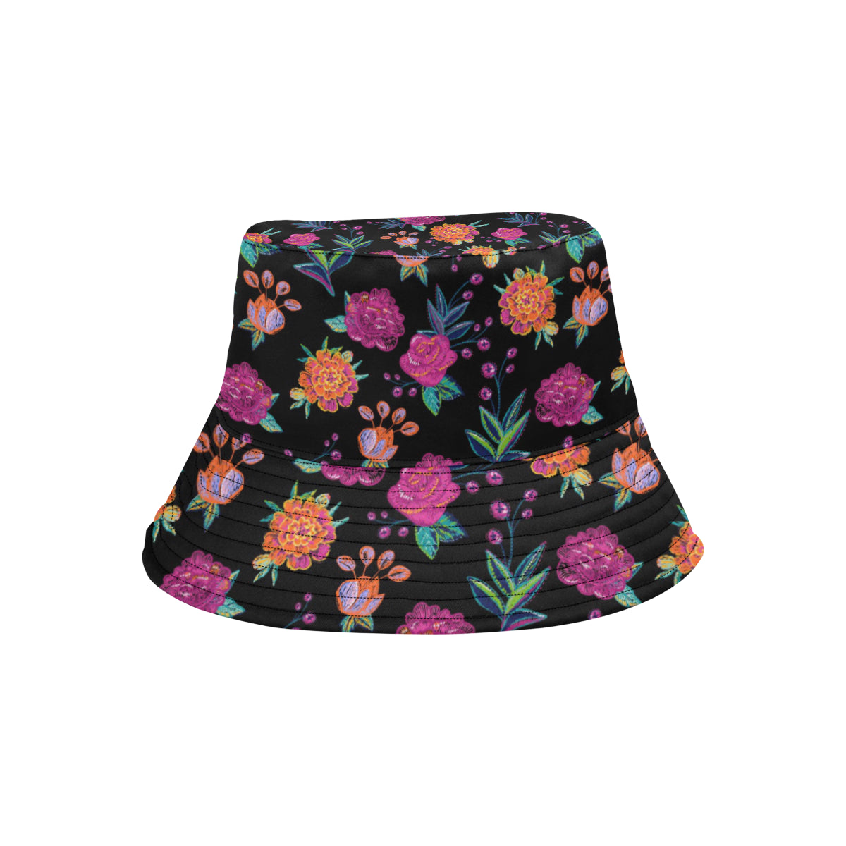 Marigold Pattern Print Design MR02 Unisex Bucket Hat