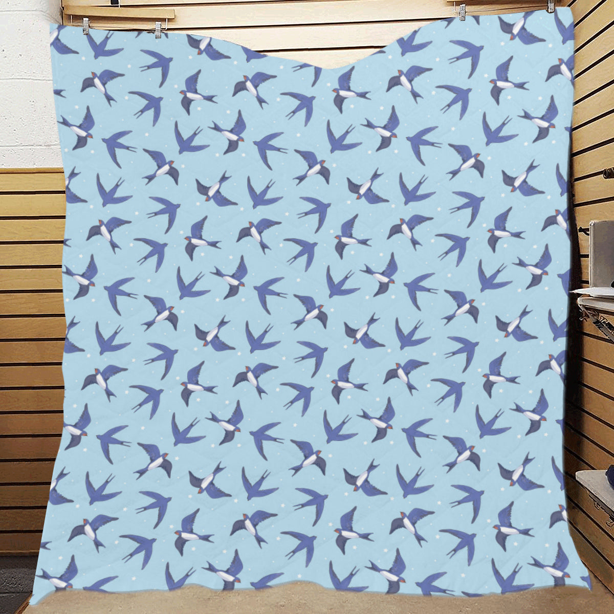 Swallow Bird Pattern Print Design 06 Premium Quilt