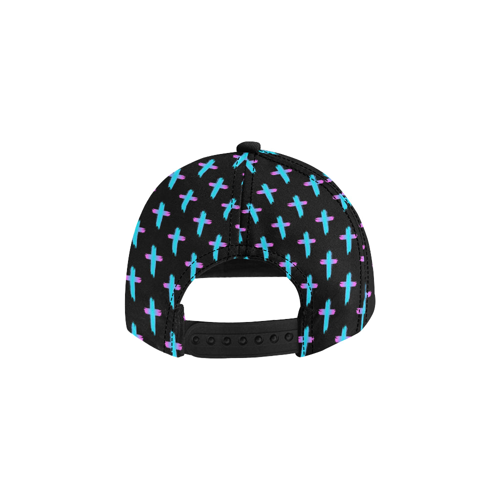 Christian Cross neon Pattern Snapback Cap