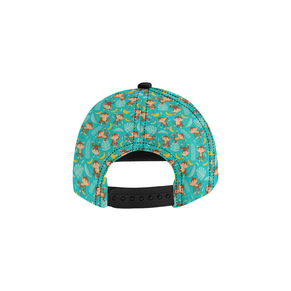 Monkey Happy Design Themed Print Snapback Cap