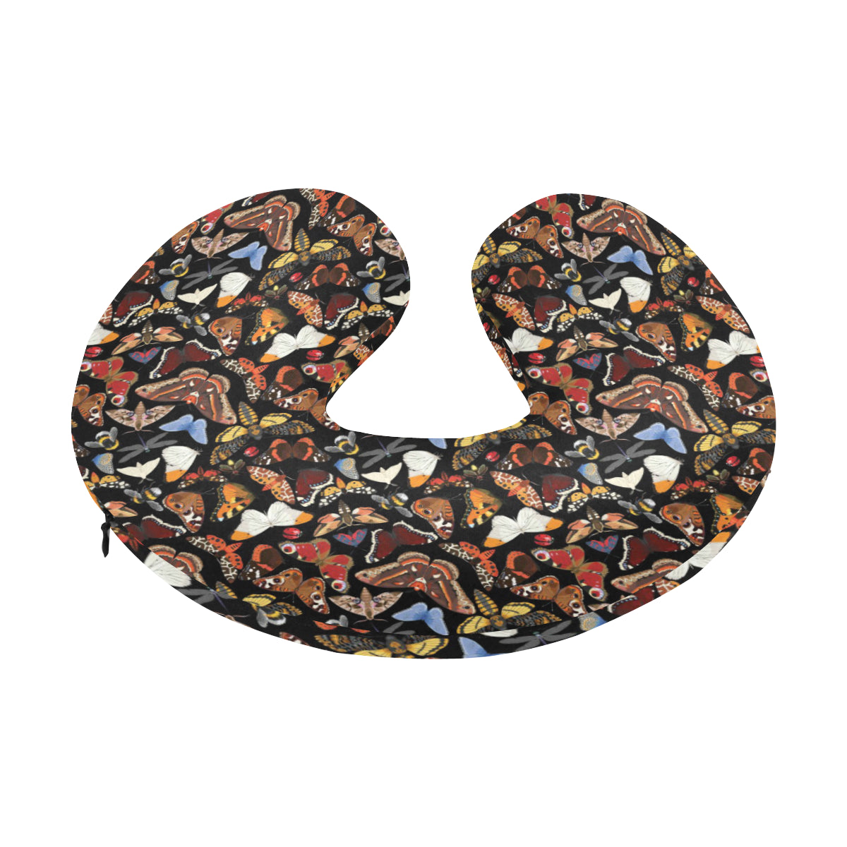 Butterfly Pattern Print Design 08 U-Shaped Travel Neck Pillow