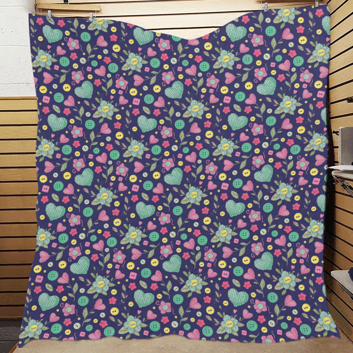Crochet Pattern Print Design 02 Premium Quilt