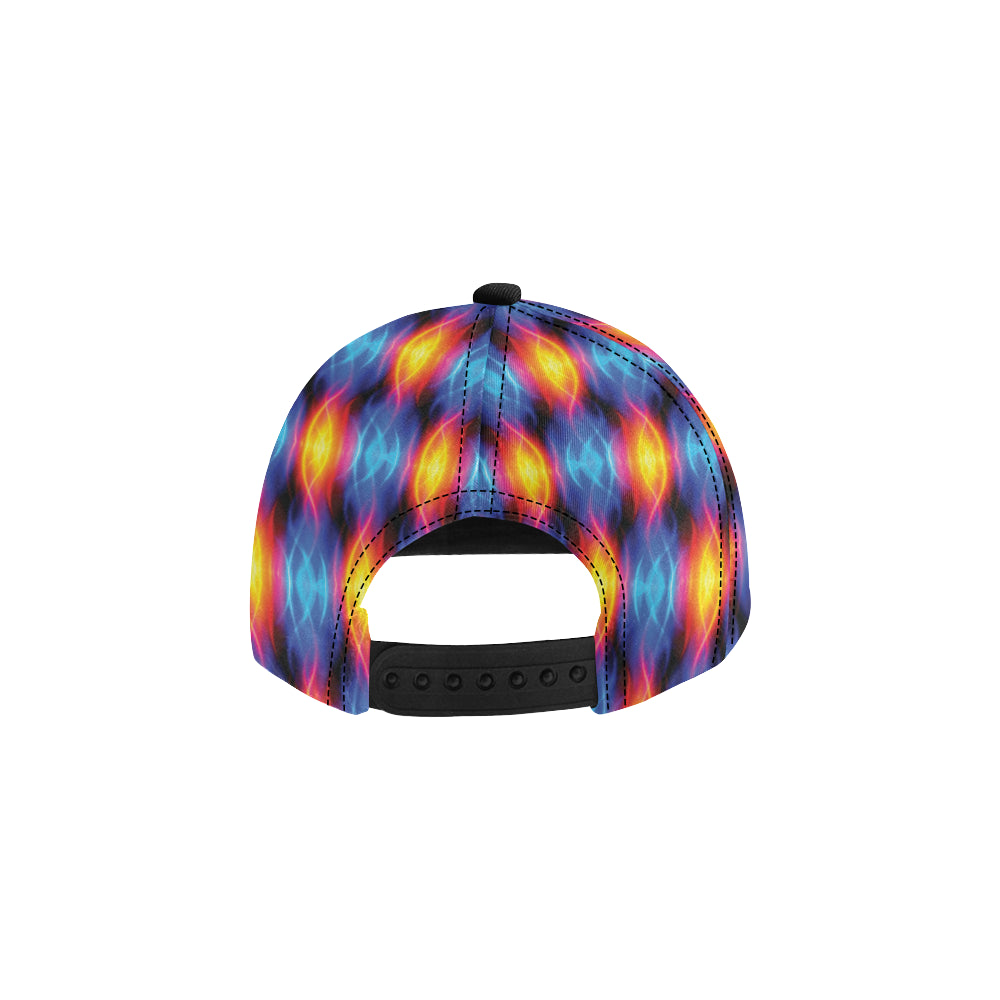 Flame Fire Blue Design Print Snapback Cap