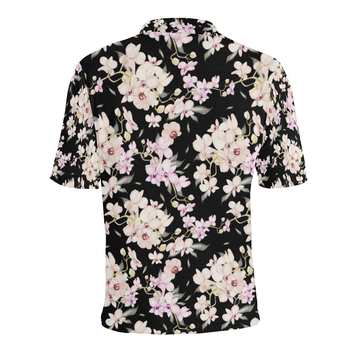Orchid White Pattern Print Design OR03 Men Polo Shirt