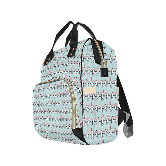 Penguin Sking Design Diaper Bag Backpack