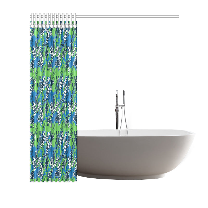 Motocross Pattern Print Design 04 Shower Curtain