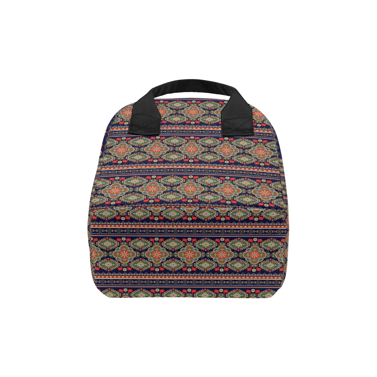 Ethnic Geometric Print Pattern Insulated Lunch Bag