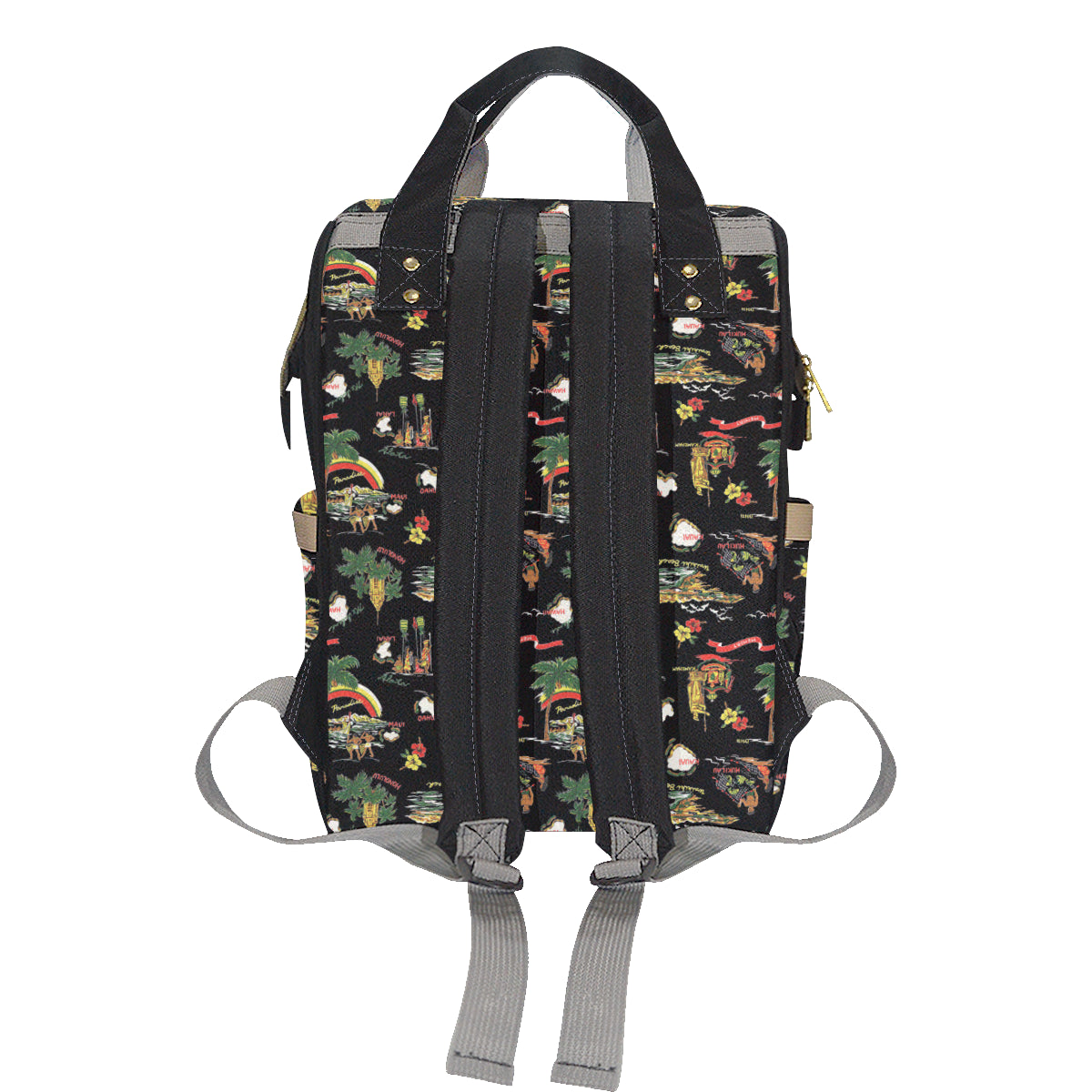 Hawaiian Island Themed Print Diaper Bag Backpack