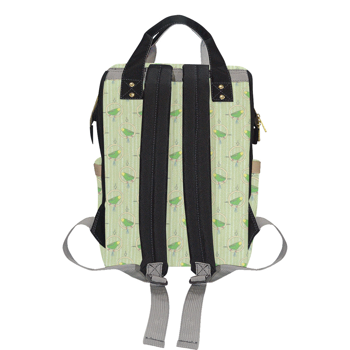 Budgerigar Pattern Print Design 02 Diaper Bag Backpack