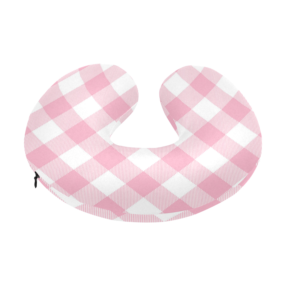 Gingham Pink Pattern Print Design 02 U-Shaped Travel Neck Pillow