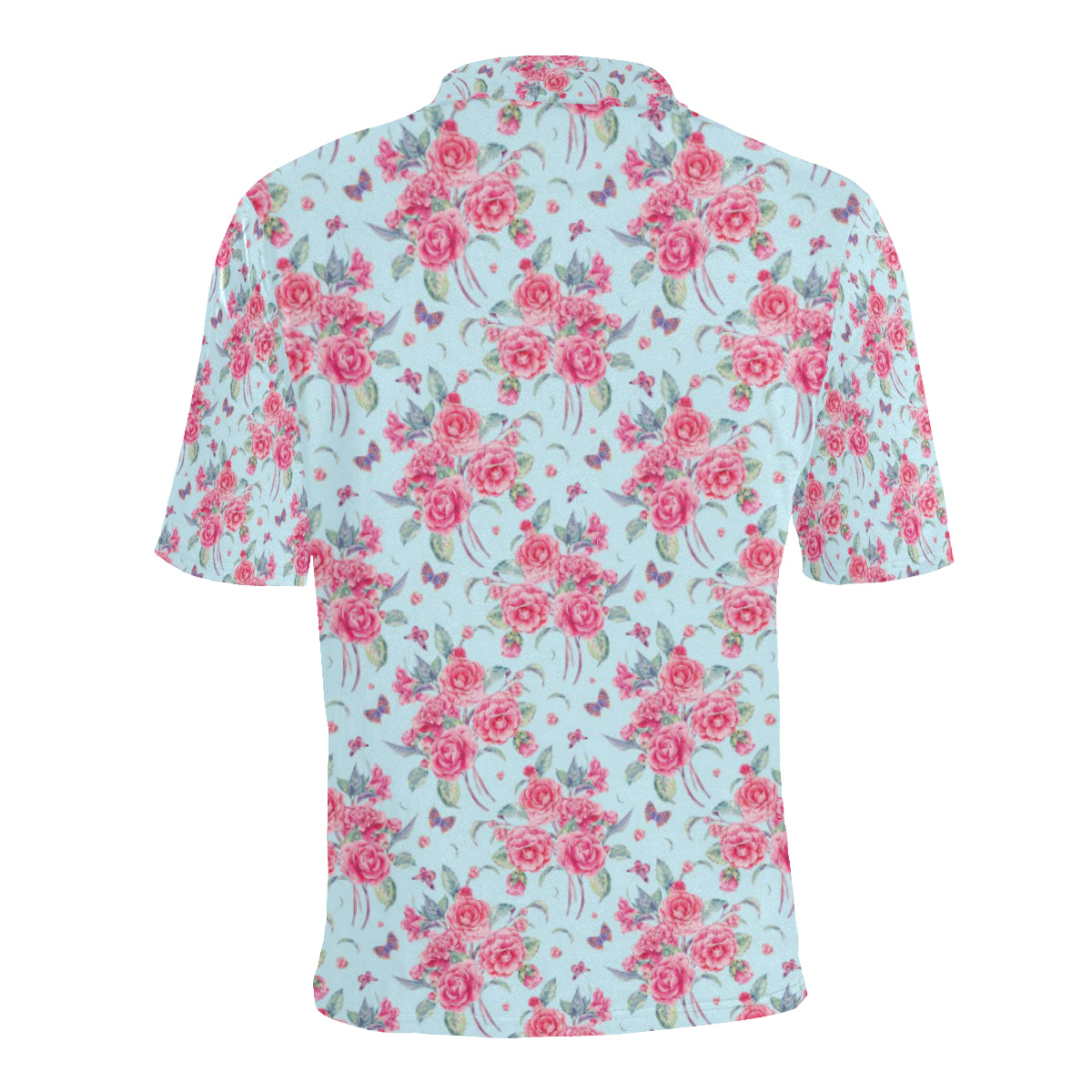 Camellia Pattern Print Design 01 Men Polo Shirt