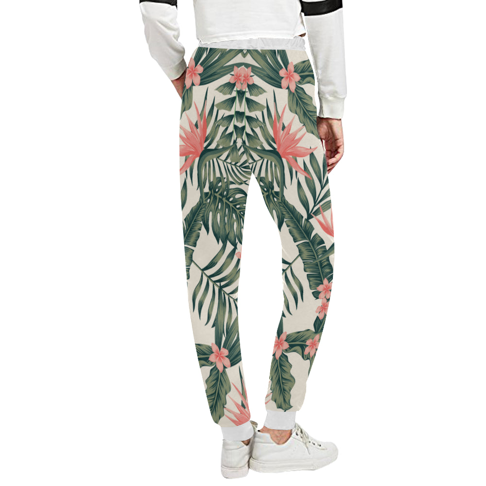 Tropical Flower Palm Leaves Unisex Sweatpants