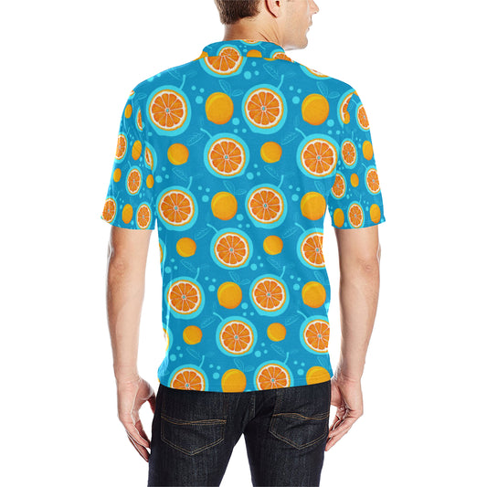 Grapefruit Pattern Print Design GF03 Men Polo Shirt