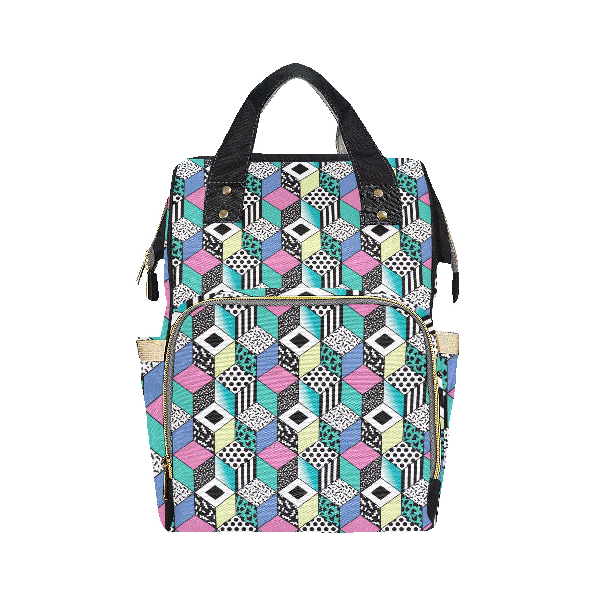 90s Pattern Print Design 3 Diaper Bag Backpack