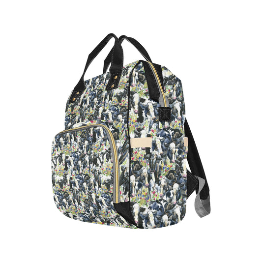 Cow Watercolor Print Pattern Diaper Bag Backpack