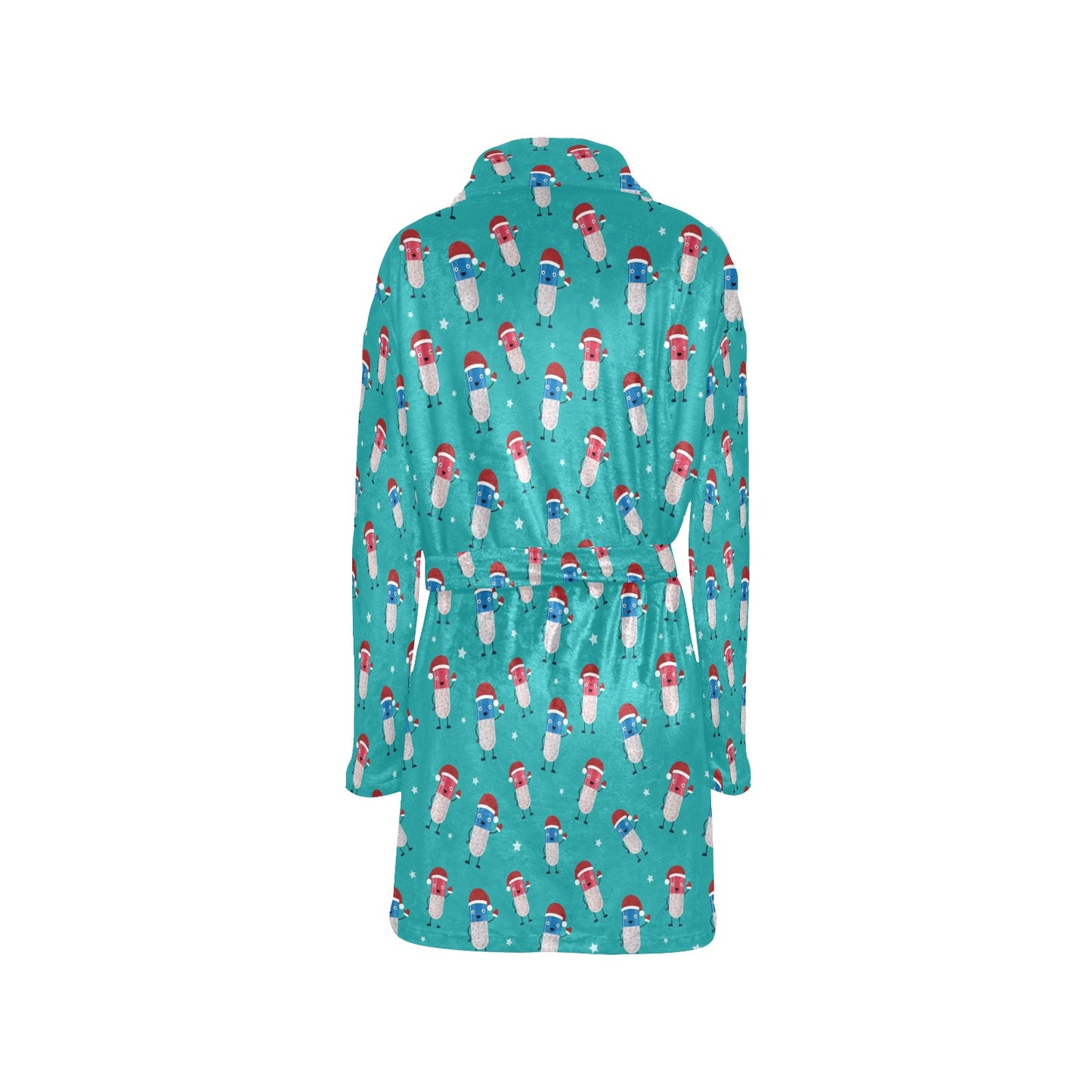 Pill Pattern Print Design A03 Women's Fleece Robe