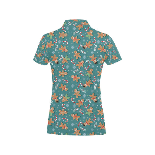 Gingerbread Pattern Print Design 05 Women's Polo Shirt