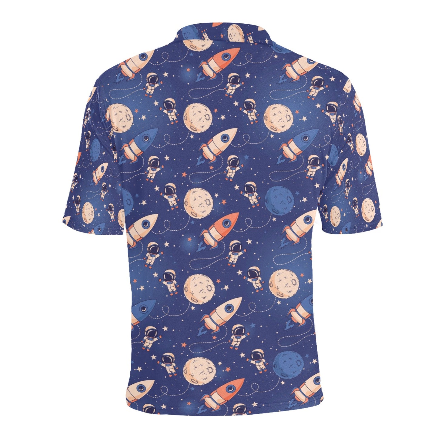 Space Astronaut Rocket Print Design LKS304 Men Polo Shirt