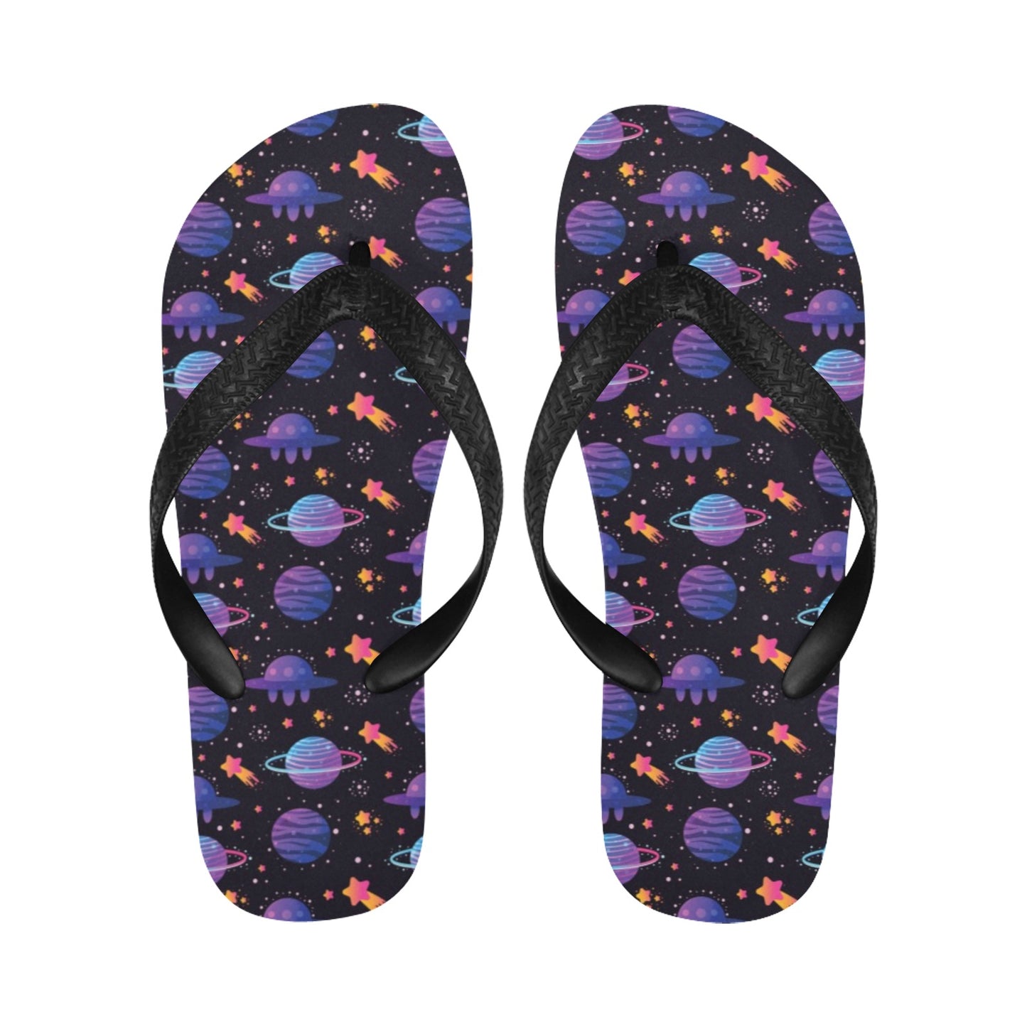 UFO Star Galaxy Print Design LKS308 Flip Flops