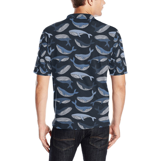 Whale Print Design LKS301 Men Polo Shirt
