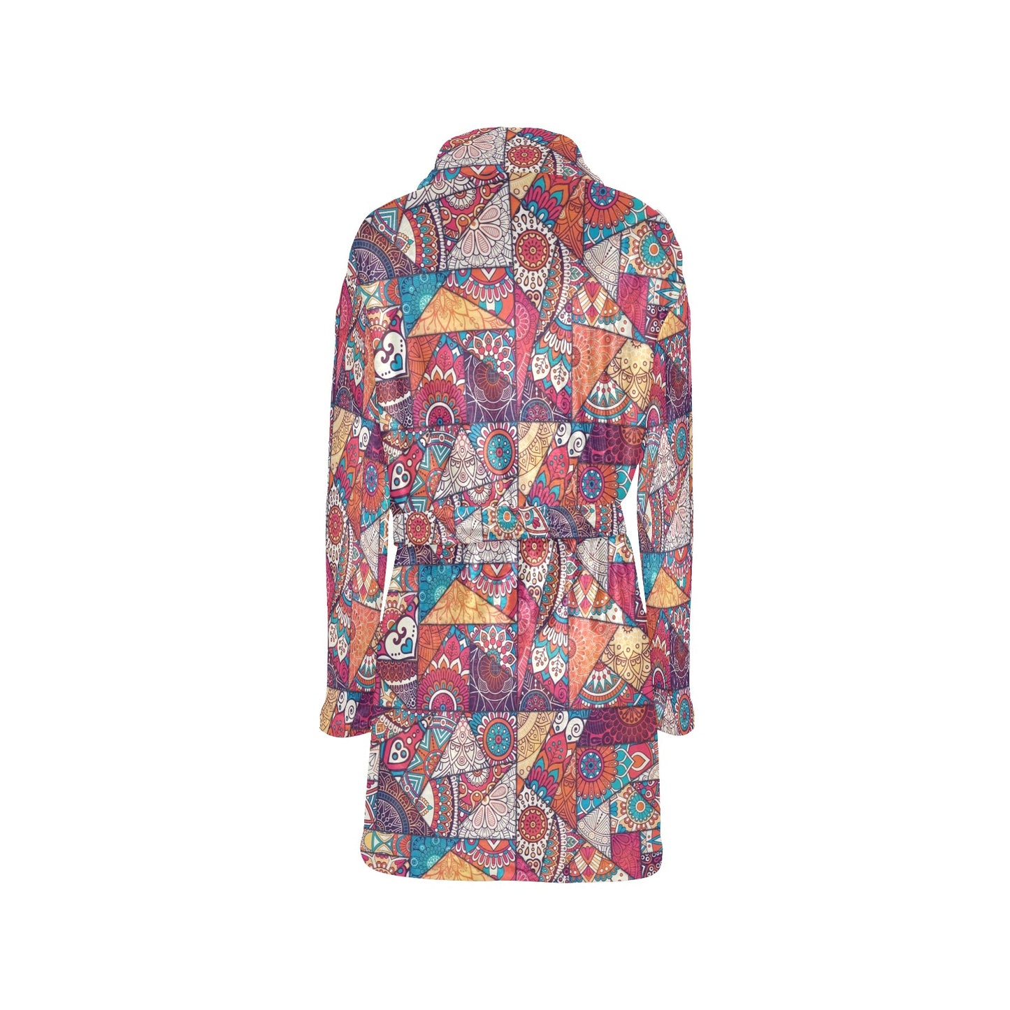 Patchwork Print Design LKS401 Women's Fleece Robe