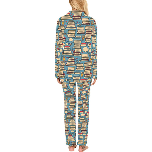 Book Pattern Print Design 03 Women's Long Pajama Set