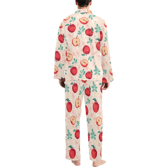 Apple Pattern Print Design AP06 Men's Long Pajama Set
