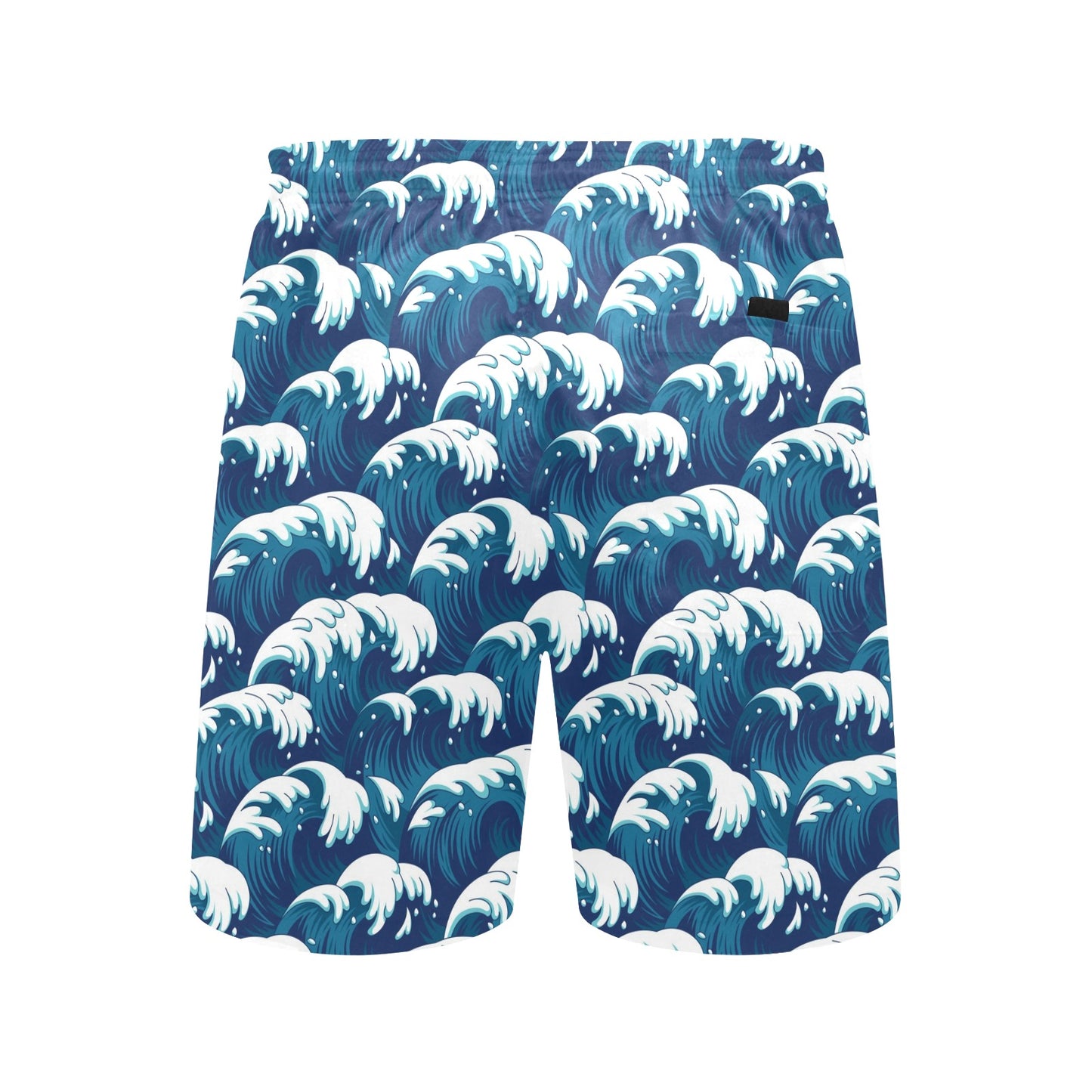 Ocean Wave Pattern Print Men's Swim Trunks Beach Shorts