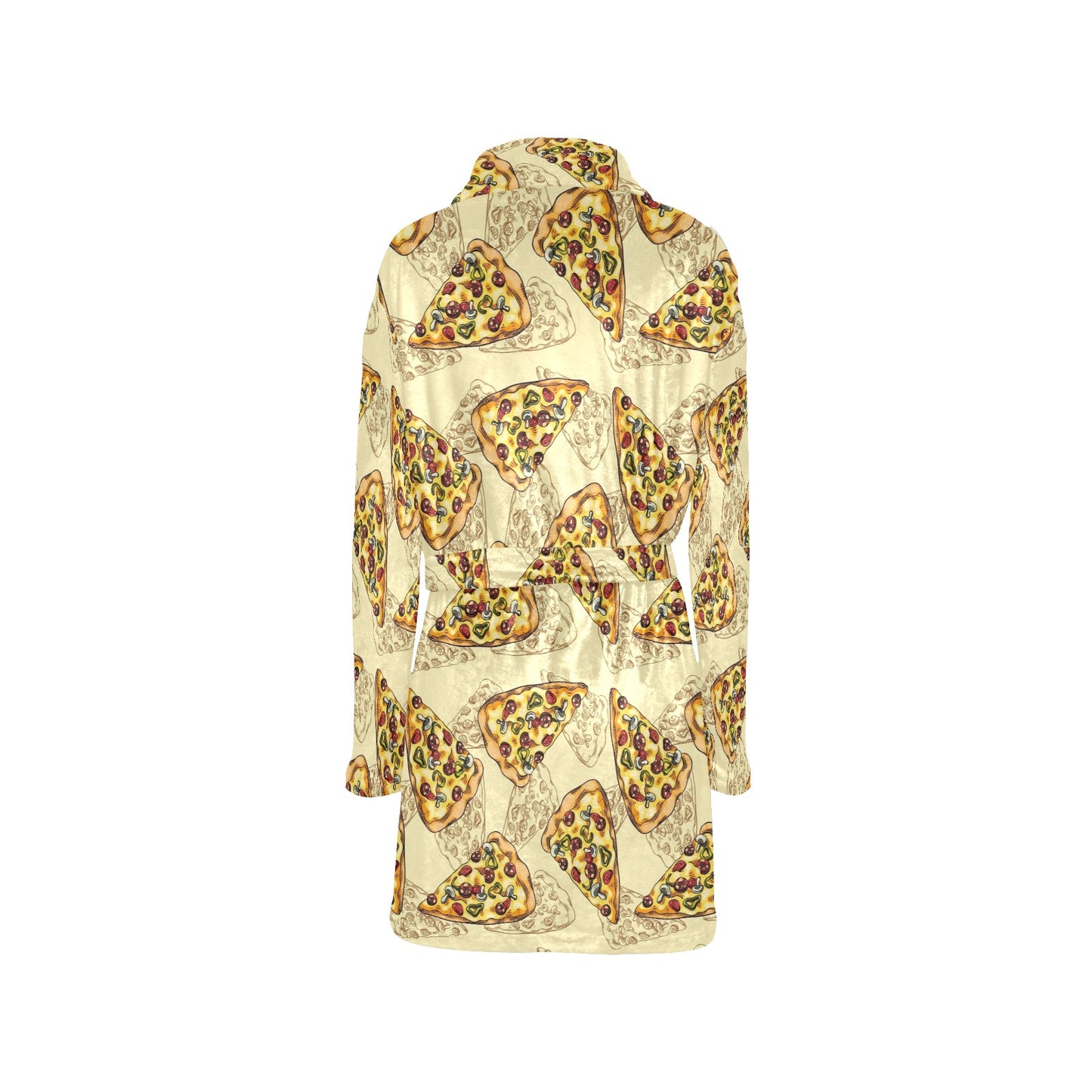 Pizza Pattern Print Design A01 Women's Fleece Robe