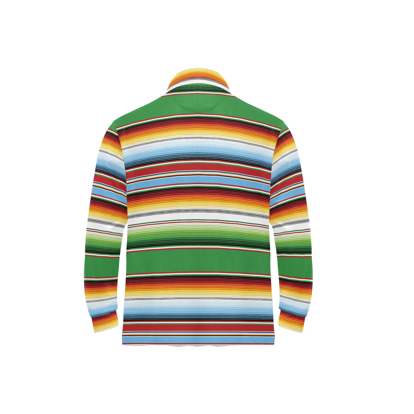 Serape Print Design LKS302 Long Sleeve Polo Shirt For Men's