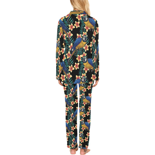 Macaw Pattern Print Design 01 Women's Long Pajama Set