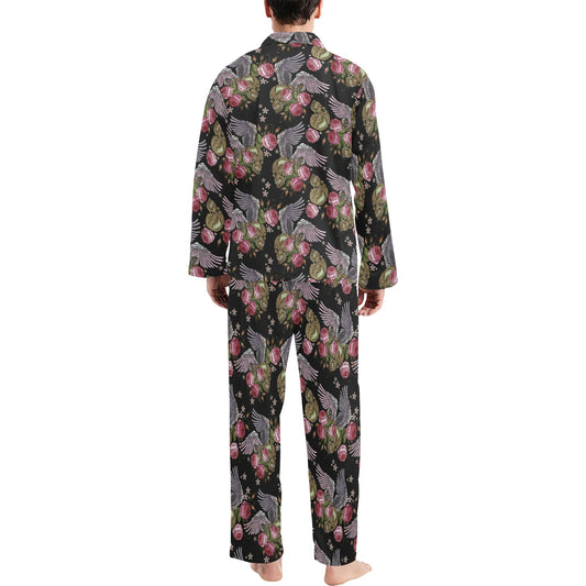Angel Wings Pattern Print Design 06 Men's Long Pajama Set