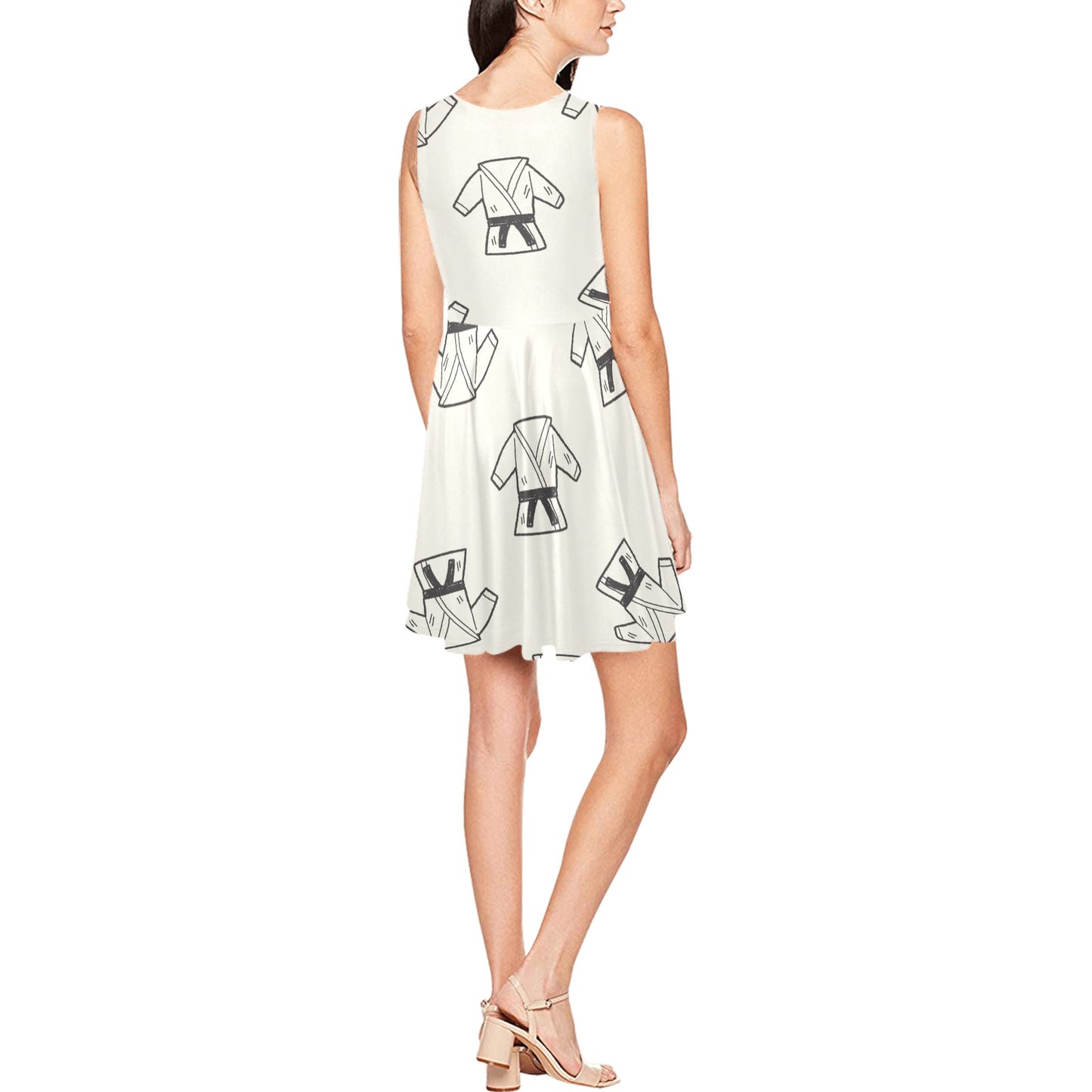 Karate Pattern Print Design 01 Sleeveless Dress