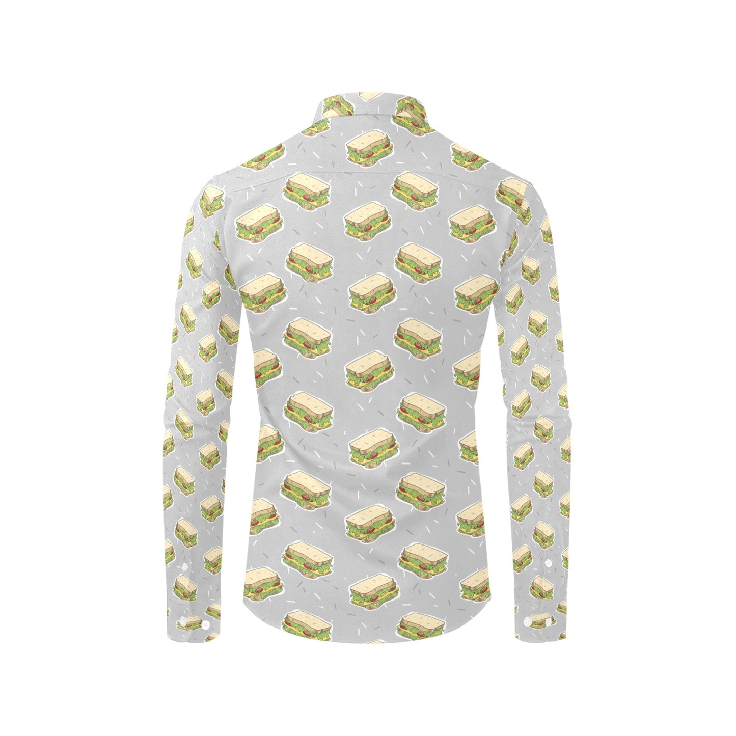 Sandwich Print Design LKS304 Men's Long Sleeve Dress Shirt
