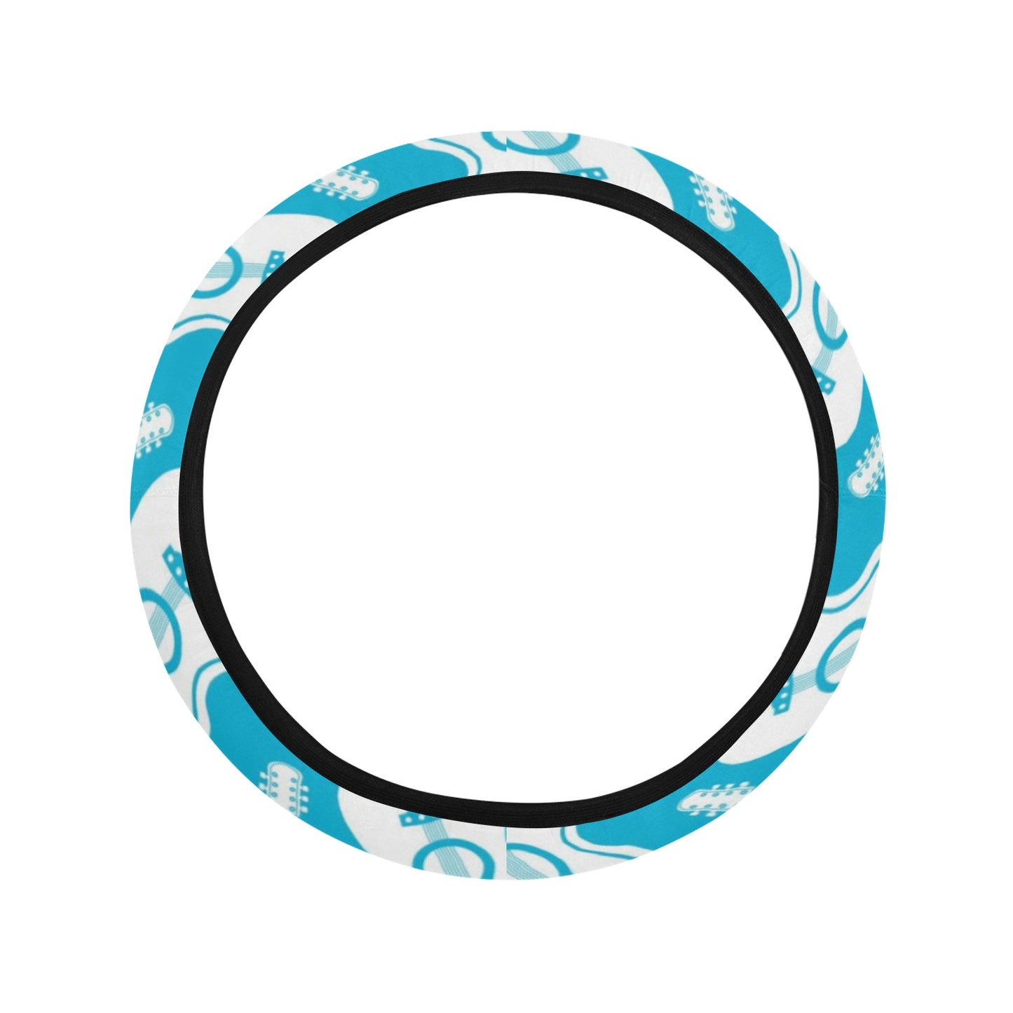 Acoustic Guitar Print Design LKS404 Steering Wheel Cover with Elastic Edge