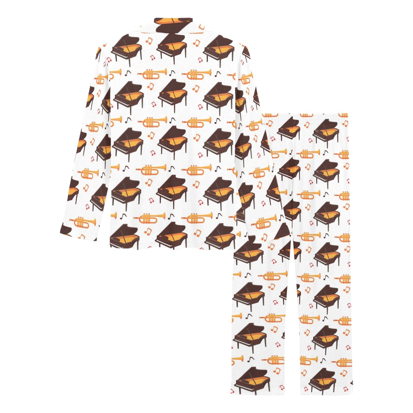 Piano Print Design LKS406 Women's Long Pajama Set