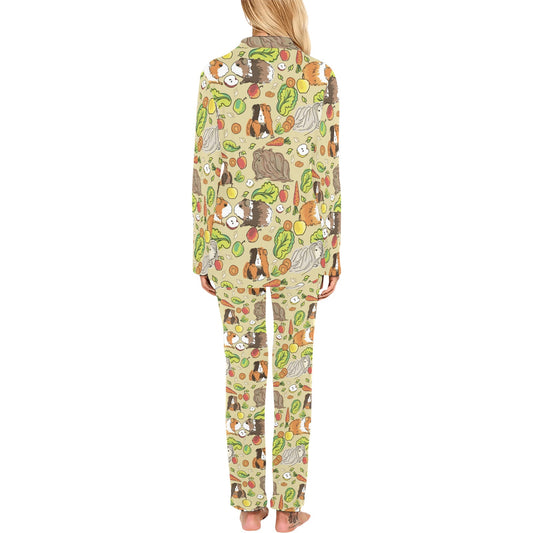 Guinea Pig Pattern Print Design 02 Women's Long Pajama Set