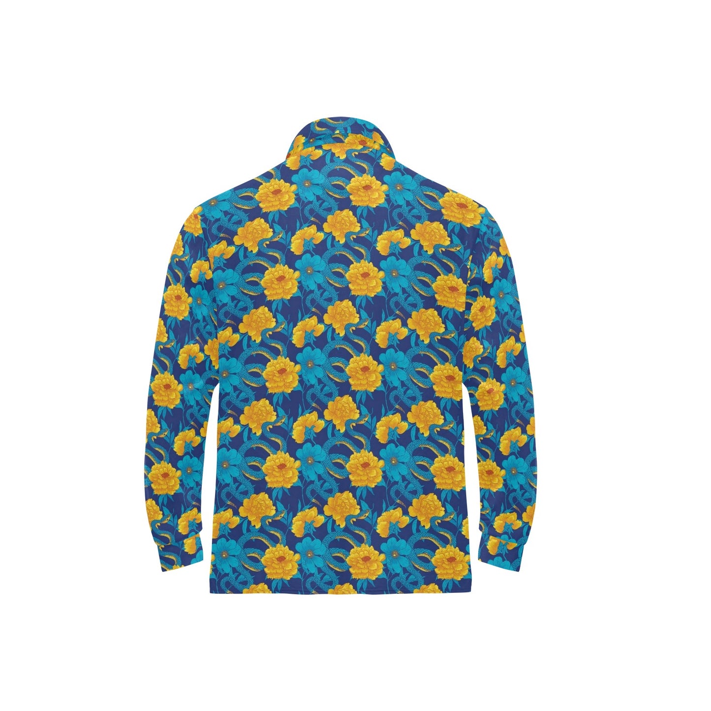 Boa Pattern Print Design 01 Long Sleeve Polo Shirt For Men's