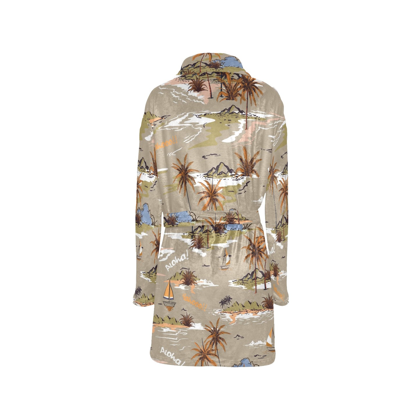 Pacific island Pattern Print Design A05 Women's Fleece Robe