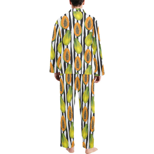 Papaya Pattern Print Design PP01 Men's Long Pajama Set