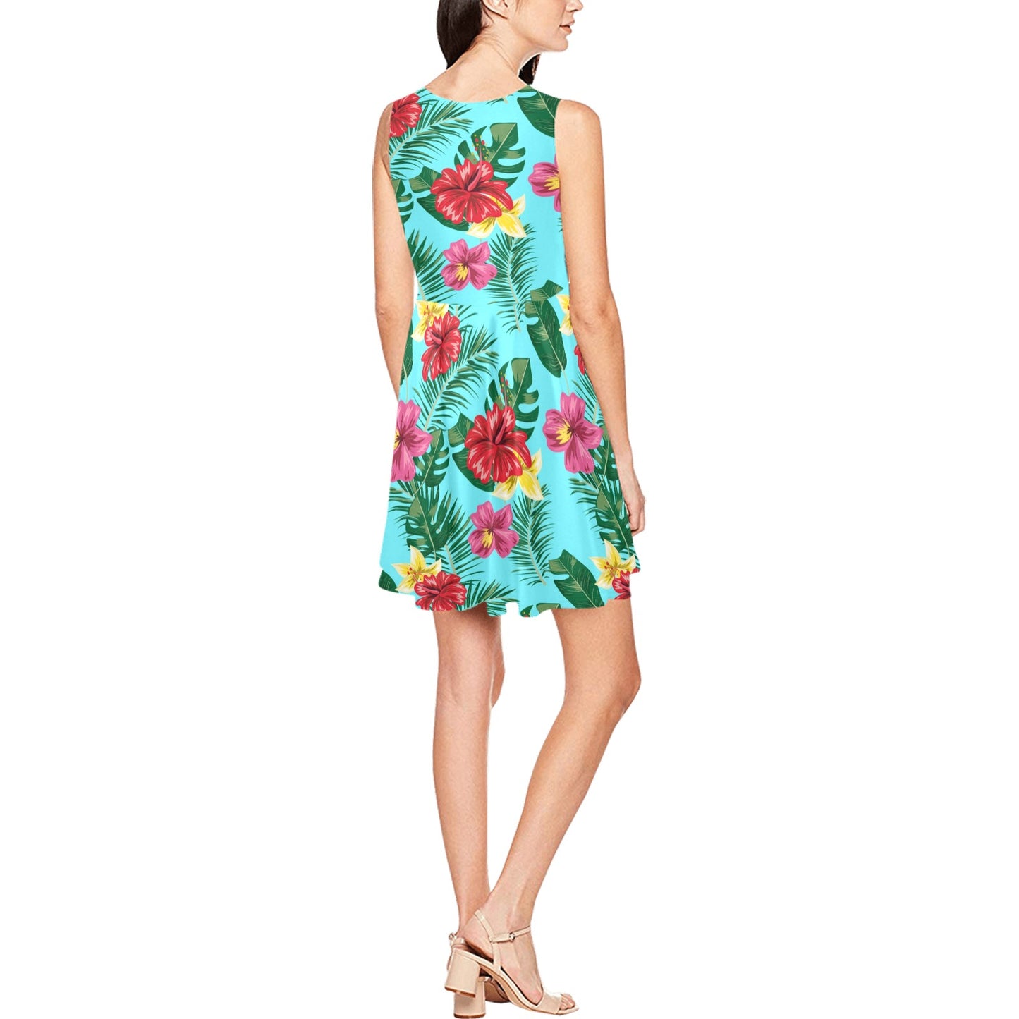 Hibiscus Hawaiian Flower Sleeveless Dress