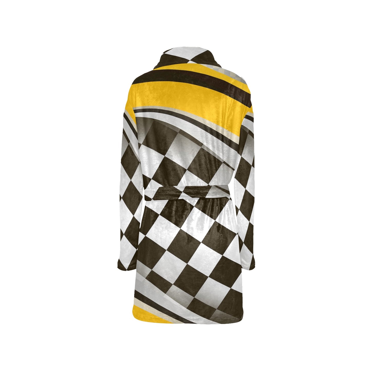 Checkered Flag Racing Style Women's Fleece Robe